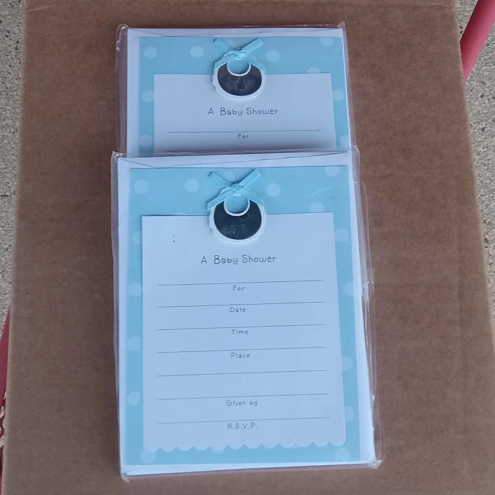 Hallmark Cares BOY Baby Shower Invitation Kit Customize 2 Packages Of 8 NOS